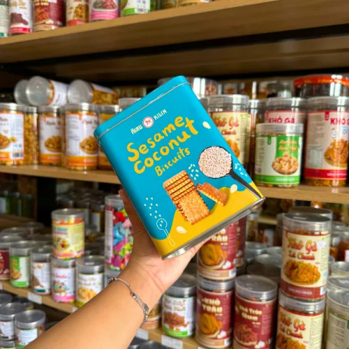 Bánh Quy Gạo Sữa Hộp Thiếc KILIN Thái Lan 400g - Hộp Xanh Dương Vàng