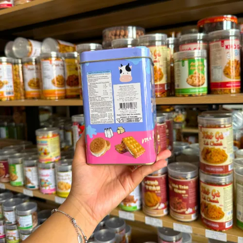 Bánh Quy Nhân Kem Bò Sữa Hộp Thiếc KILIN Thái Lan 400g - Hộp Tím Hồng