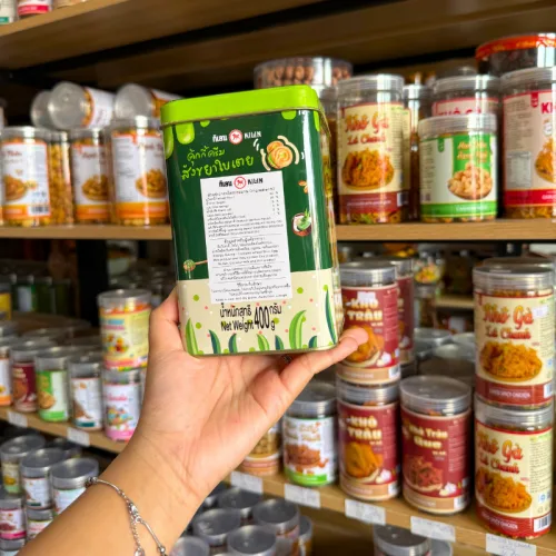 Bánh Quy Nhân Kem Dừa Lá Dứa Hộp Thiếc KILIN Thái Lan 400g - Hộp Xanh Lá