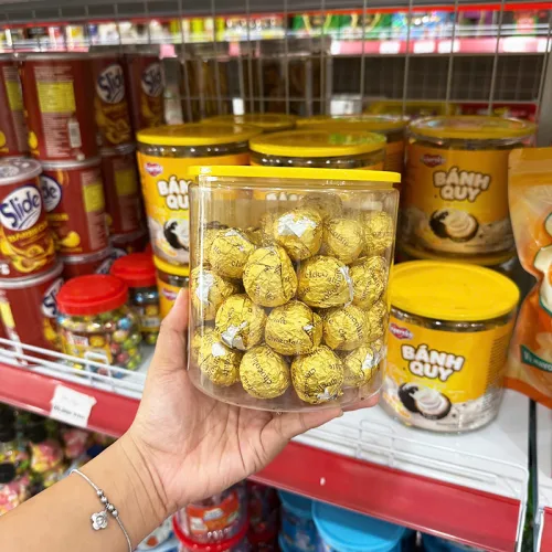 Bánh Quy Nhân Socola Nổ Cắn Bột Nhão Sugarsky 500g - Hộp Vàng