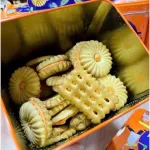Bánh Quy Nhân Trà Sữa Thái Hộp Thiếc KILIN Thái Lan 400g - Hộp Màu Cam Tím