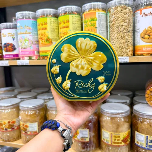 Bánh Quy Richy Premium - Bánh Quy Rau Củ Hạnh Nhân Thơm Ngon 4 Màu Tùy Chọn 156g (13g x 12 Gói)