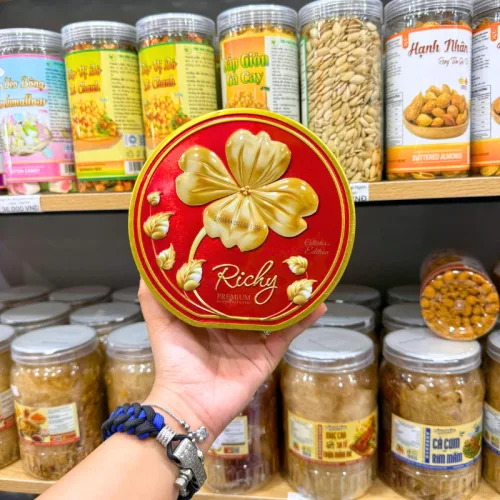 Bánh Quy Richy Premium - Bánh Quy Rau Củ Hạnh Nhân Thơm Ngon 4 Màu Tùy Chọn 156g (13g x 12 Gói)
