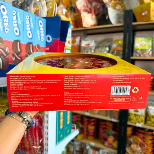 Bánh Quy Thập Cẩm RICHY MERRY Hộp Thiếc 334g (Xanh Dương/Đỏ) - Kèm Túi