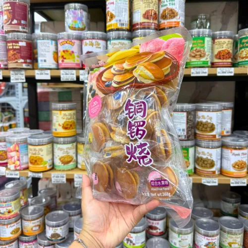 Bánh Rán Dorayaki Topsaver 368g Mix 3 Vị (Chuối, Việt Quất, Đào) - Bịch 16 Cái Chữ Tím