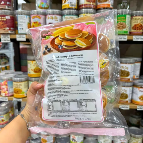 Bánh Rán Dorayaki Topsaver 368g Mix 3 Vị (Chuối, Việt Quất, Đào) - Bịch 16 Cái Chữ Tím