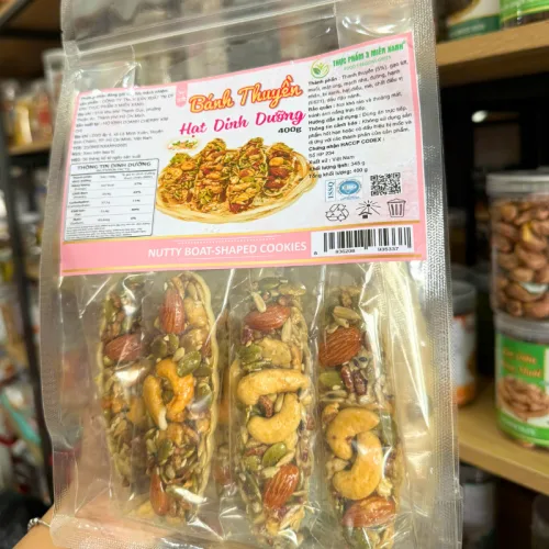 Bánh Thuyền Hạt Dinh Dưỡng 400g - Túi Zip Trong