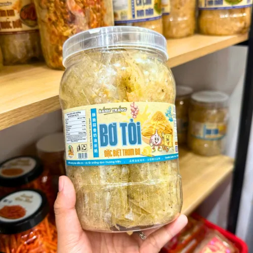 Bánh Tráng Bơ Tỏi 300g - Hộp Tròn