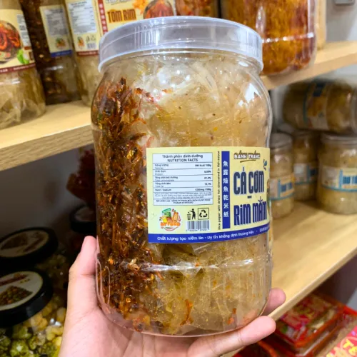 Bánh Tráng Cá Cơm Rim Mắm 300g - Hộp Tròn