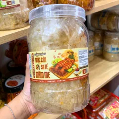 Bánh Tráng Mực Cán Sa Tế Mắm Me 300g - Hộp Tròn