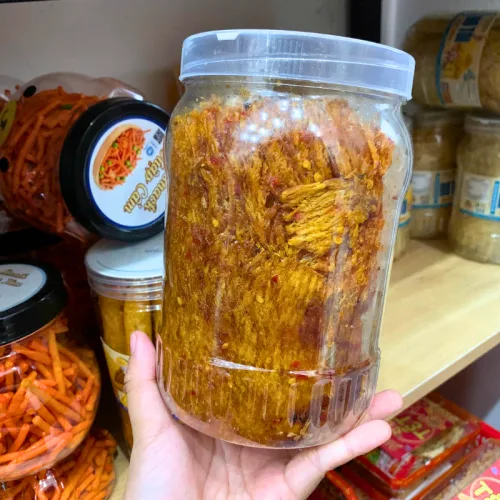 Bánh Tráng Mực Cán Sa Tế Mắm Me 300g - Hộp Tròn