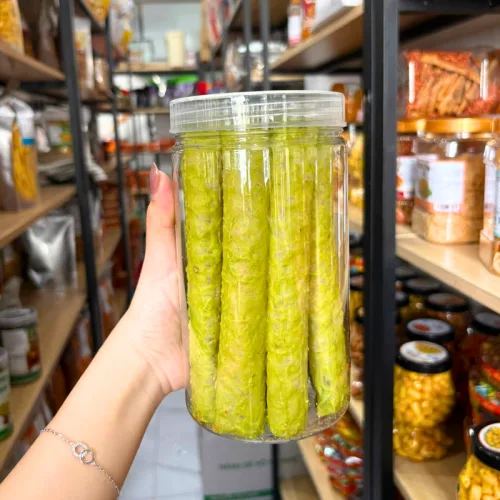 Bánh Tráng Ống Cuộn Tôm Wasabi 150g Hộp Tròn