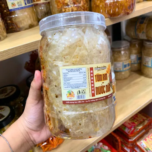 Bánh Tráng Tôm Rim Nước Dừa 300g - Hộp Tròn