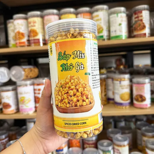 Bắp Giòn Gà Cay (Bắp Mix Khô Gà) 400g - Hộp Pet