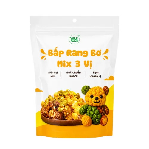 Bắp Rang Bơ Mix 3 Vị Yolo Food 100g