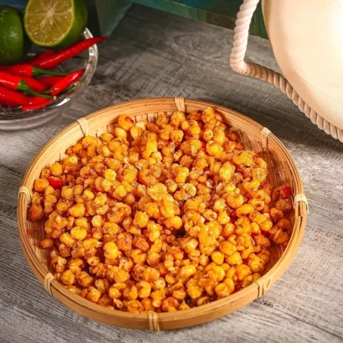 Bắp Sấy Tỏi Ớt Hộp 400g Thơm Ngon Hộp