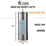 Bình Giữ Nhiệt Iced Americano Inox 304 - Ly Giữ Nhiệt Inox Kèm Ống Hút 600ml