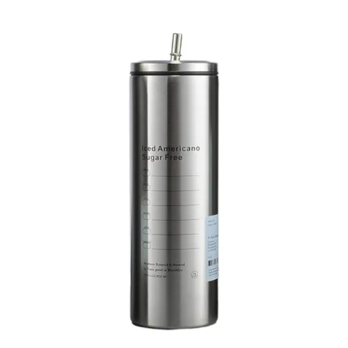 Bình Giữ Nhiệt Iced Americano Inox 304 - Ly Giữ Nhiệt Inox Kèm Ống Hút 600ml