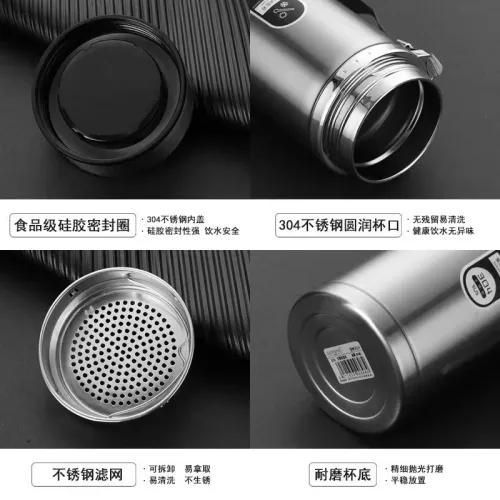 Bình Giữ Nhiệt Inox 1L Có Dây Xách 25x8cm