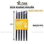 Bộ 10 Đôi Đũa Đen  Kháng Khuẩn Hoạ Tiết Anh Đào 24cm