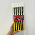 Bộ 10 Đôi Đũa Đen Kháng Khuẩn Hoạ Tiết Vân Vuông 24cm