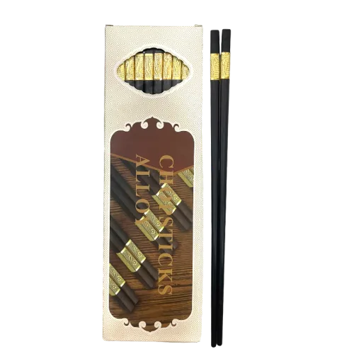 Bộ 10 Đôi Đũa Hợp Kim Mạ Vàng Cao Cấp 27x7.5cm