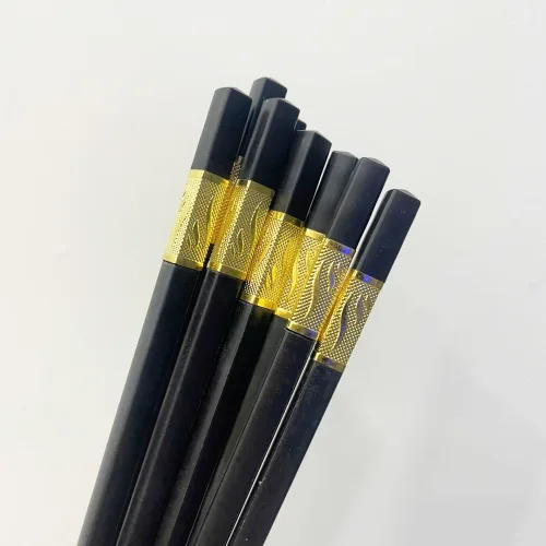 Bộ 10 Đôi Đũa Hợp Kim Mạ Vàng Cao Cấp 27x7.5cm