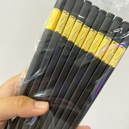 Bộ 10 Đôi Đũa Mạ Vàng Chống Trượt - Đũa Ăn 24cm