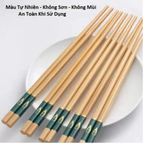 Bộ 10 Đôi Đũa Tre Chống Nấm Móc Trơn Trượt 24cm