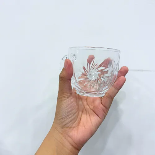 Bộ 6 Ly Thủy Tinh Họa Tiết Cao Cấp - Cốc Thủy Tinh Sang Trọng 8x7cm
