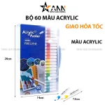 Bộ 60 Màu Acrylic Vẽ Trên Mọi Chất Liệu Có Thể Vẽ Chồng Màu 20x14x3cm