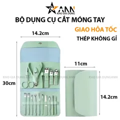 Bộ Cắt Móng Tay 16 Món Bằng Thép Không Gỉ Kèm Bao