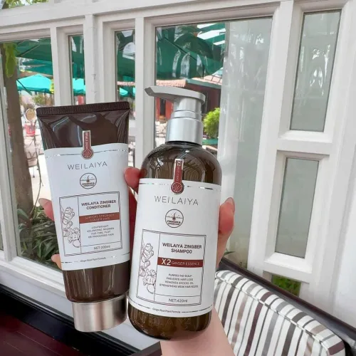 Bộ Dầu Gội Xả Gừng Nâu Weilaiya là giải pháp giúp bạn đánh bật những tác nhân gây tổn hại cho mái tóc