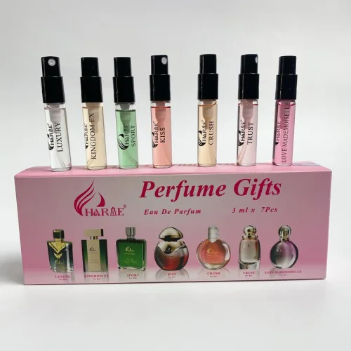 Bộ Dùng Thử Nước Hoa Charme Màu Hồng 7 Mẫu (4 Mùi Nam & 3 Mùi Nữ) Dung Tích 3ml/Chai