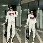 Bộ nữ thu đông quần dài thêu số 1976 hàng xịn lên form chuẩn đẹp