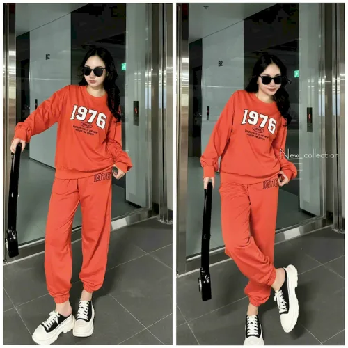 Bộ nữ thu đông quần dài thêu số 1976 hàng xịn lên form chuẩn đẹp