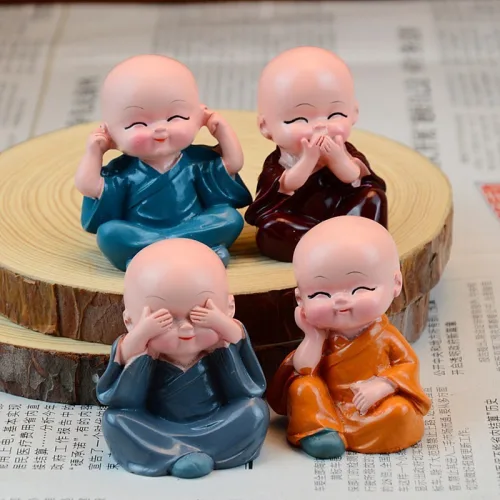 Bộ Tượng Bốn Không Chú Tiểu 4.5x4cm