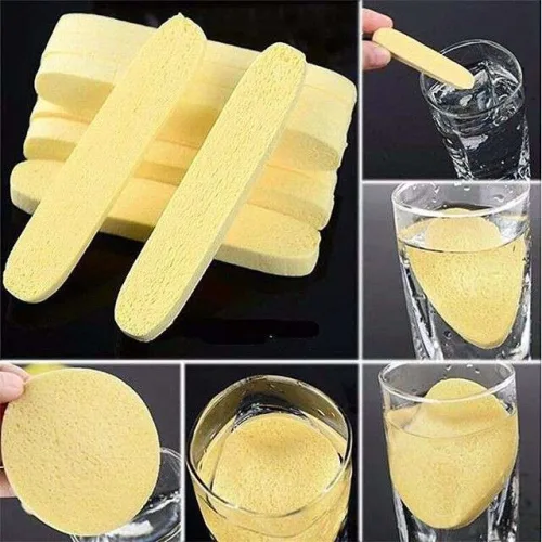 Combo 2 Bông Mút Nở Rửa Mặt - Miếng Bọt Rửa Mặt Chất Liệu Bọt Biển Tự Nhiên Gói 12 Miếng 8cm