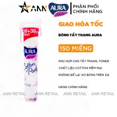 Bông Tẩy Trang Aura Chất Liệu Cotton Mềm Mại Cho Da 150 Miếng