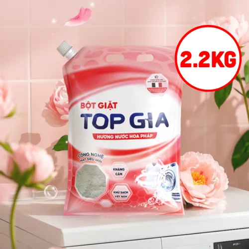 Bột Giặt Quần Áo Top Gia 2.2kg Hương Nước Hoa Pháp