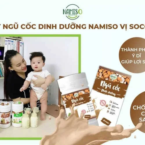 Bột ngũ cốc dinh dưỡng vị socola Namiso: lợi sữa, dễ ăn, chống ngán cho mẹ sau sinh