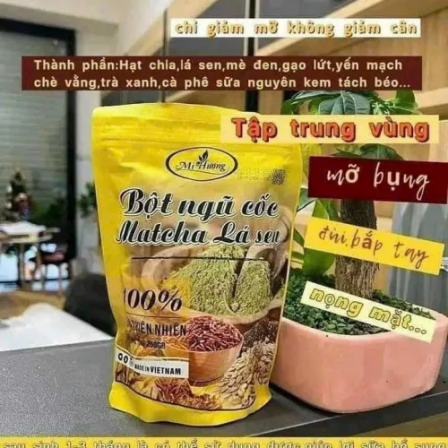 Bột Ngũ Cốc Matcha Lá Sen Giảm Mỡ Bụng Mị Hương