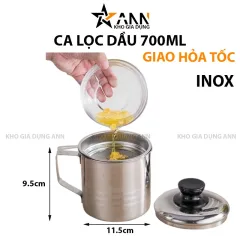 Ca Lọc Dầu Inox 304 Có Lưới Lọc Cặn Và Tạp Chất Tiện Lợi 700ml