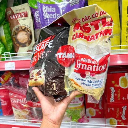 Cà Phê Đen Đá NesCafé Café Việt 560g (35 Gói x 16g) + Tặng 1 Sữa Đặc Có Đường 388g
