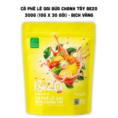 Cà Phê Lê Gai Bứa Chanh Tây Be20 300g (10g x 30 Gói) - Bịch Vàng