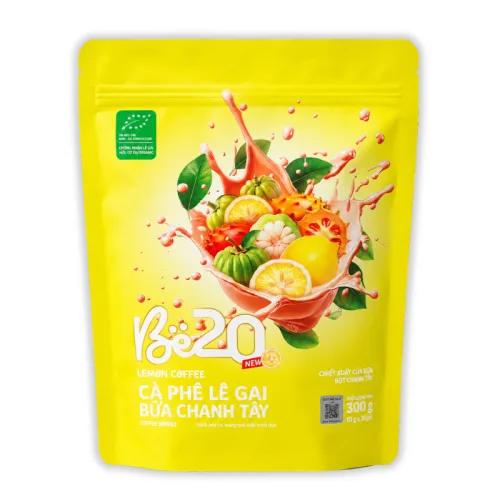 Cà Phê Lê Gai Bứa Chanh Tây Be20 300g (10g x 30 Gói) - Bịch Vàng