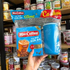 Cà Phê Sữa Đá Hòa Tan Maccoffee 3 In 1 Hộp 10 Gói Thơm Ngon - Tặng Ly Nhựa Cao Cấp