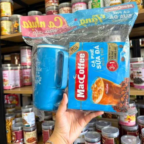Cà Phê Sữa Đá Hòa Tan Maccoffee 3 In 1 Hộp 10 Gói Thơm Ngon - Tặng Ly Nhựa Cao Cấp