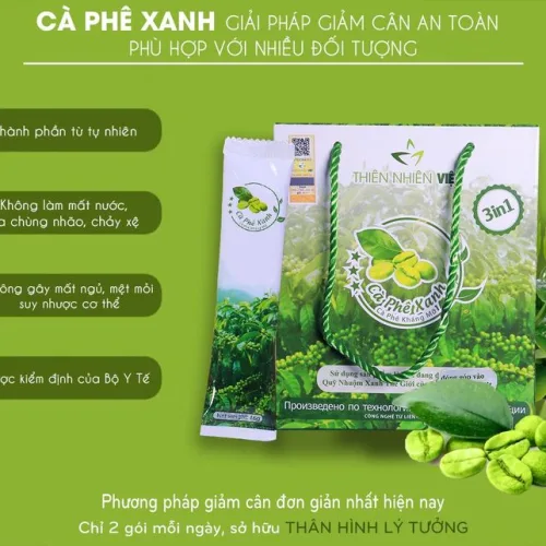 Cà Phê Xanh Thiên Nhiên Việt Hộp Nhỏ 10 Gói (Combo 2 Hộp)