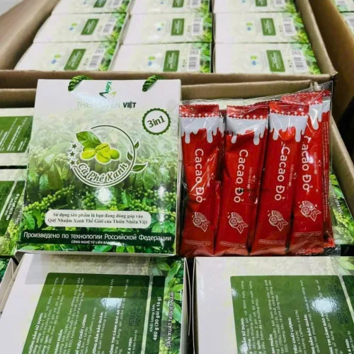 Cafe xanh lớn tặng ca cao đỏ